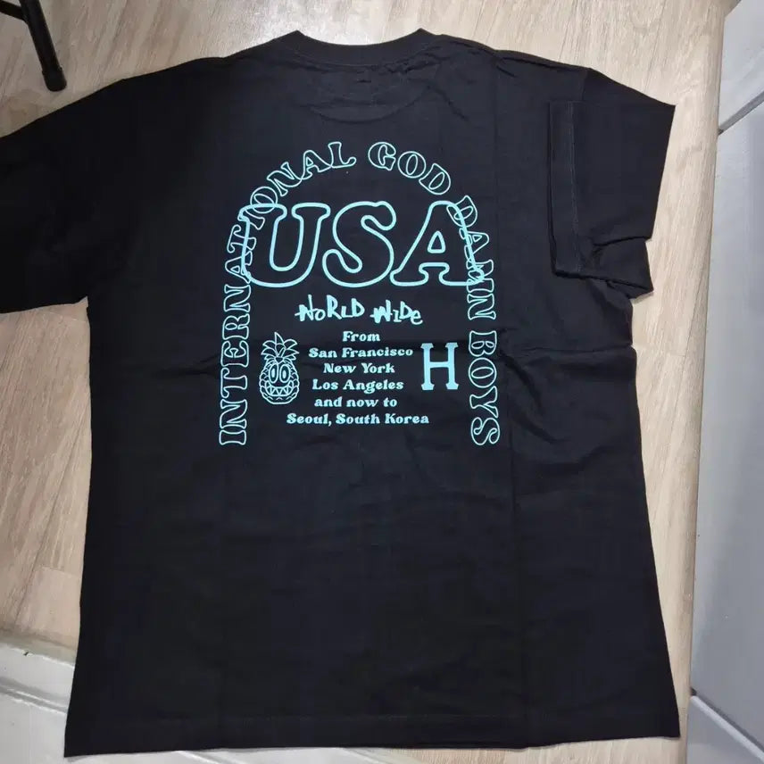 [BUNJANG] HUF Black T-Shirt L / HUF 허프 블랙 반팔 티셔츠L