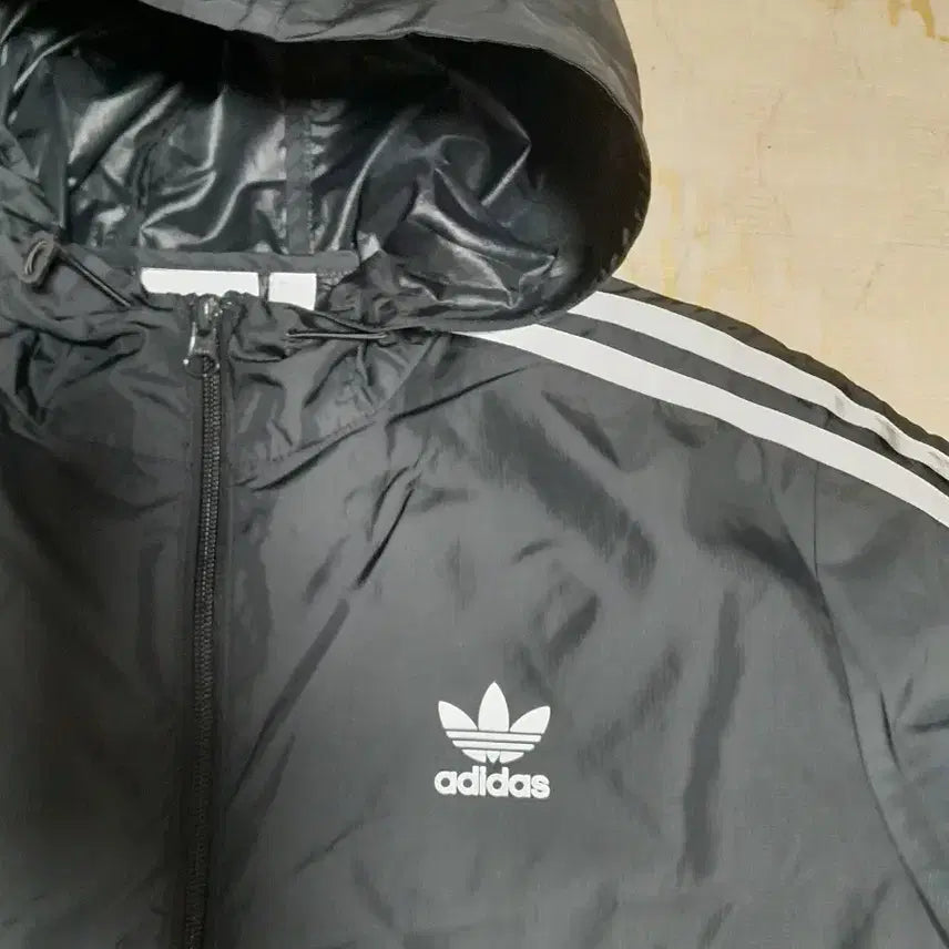 [BUNJANG] Adidas 3-Stripes Hooded Anorak Windbreaker Black M / [상태최상] 아디다스 후드 아노락 바람막이 블랙 3선 M