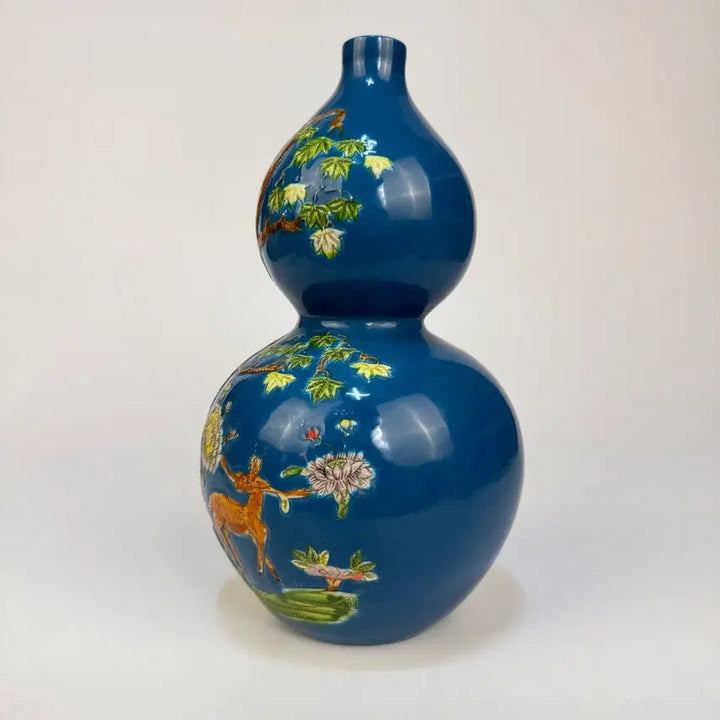 [BUNJANG] Joseon Dynasty Celadon Porcelain Gourd-shaped Vase / 공작남유 조각 호로병