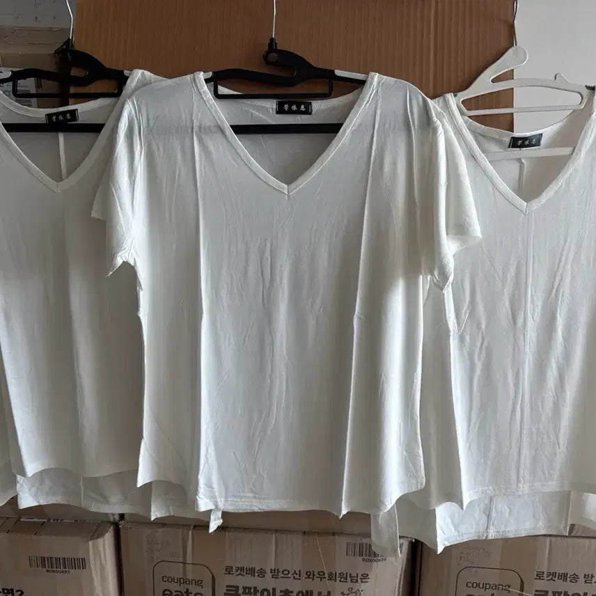 [BUNJANG] V-Neck Short Sleeve T-Shirt 3-Pack Set / 브이넥 반팔티 3장세트
