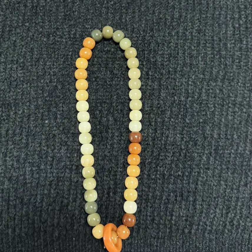 [BUNJANG] Natural Barley Root Prayer Beads with Sliding Clasp / 슬라이딩 고리  천연 보리근 염주(풍화 보리근 고리)