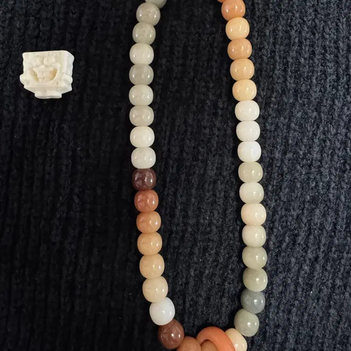 [BUNJANG] Natural Barley Root Prayer Beads with Sliding Clasp / 슬라이딩 고리  천연 보리근 염주(풍화 보리근 고리)