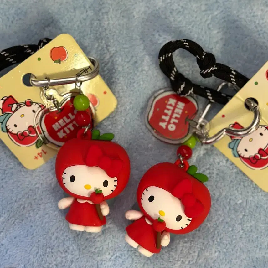 [BUNJANG] Sanrio Hello Kitty Apple Angel Charm Keychain / <당일발송> 헬로키티 사과키링 천사키링