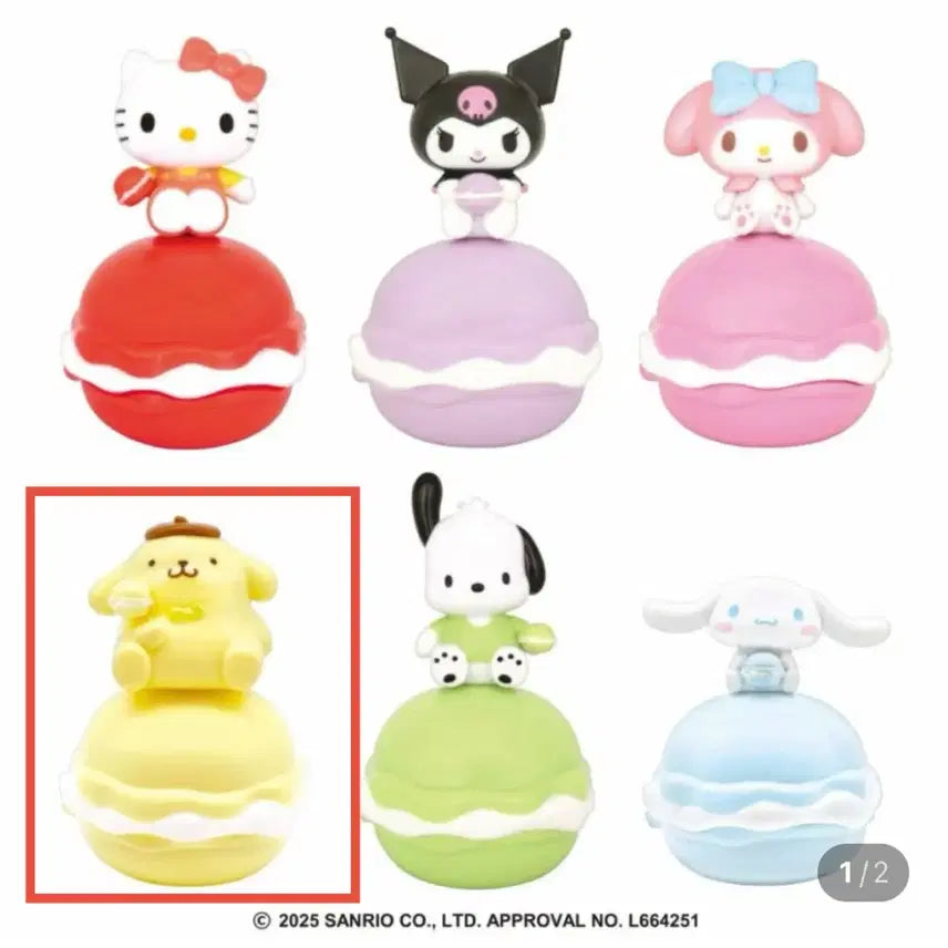 [BUNJANG] Sanrio PomPomPurin Macaron Case Figure / 산리오 마카롱 케이스 피규어 폼폼푸린