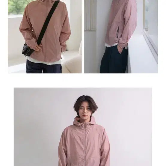 [BUNJANG] Conceptaide Pink Hooded Windbreaker Jacket L / 컨셉타이드 핑크색 후드 바람막이 윈드브레이커 자켓 L