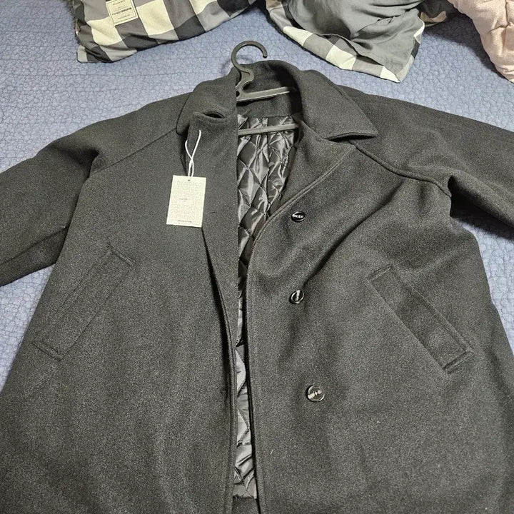 [BUNJANG] Black Double Breasted Wool Coat New Arrival / 블랙 더블 코트 새상품
