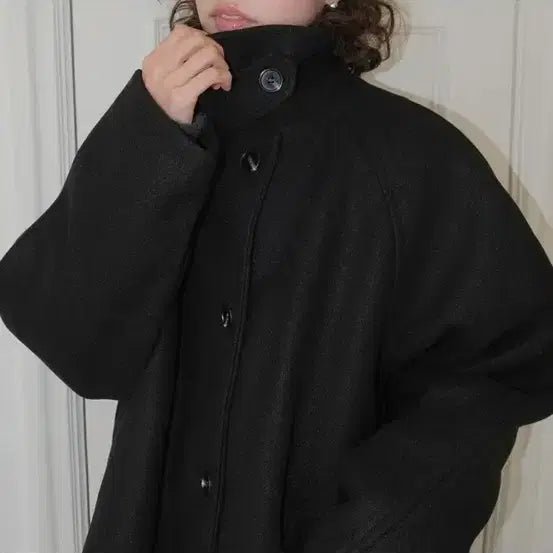[BUNJANG] Black Double Breasted Wool Coat New Arrival / 블랙 더블 코트 새상품