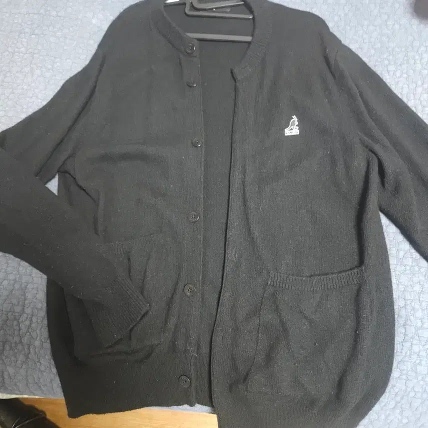 [BUNJANG] Kangol Black Cardigan (M) / 캉골 블랙 가디건 M