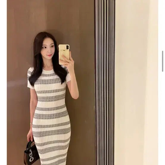 [BUNJANG] Clair Knit Dress Ivory / 끌레르 니트 원피스 아이보리