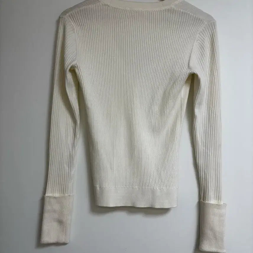 [BUNJANG] Tory Burch White Ribbed Cardigan / 토리버치 화이트 골지 가디건