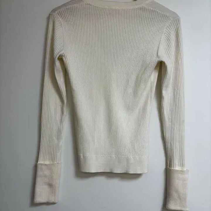 [BUNJANG] Tory Burch White Ribbed Cardigan / 토리버치 화이트 골지 가디건