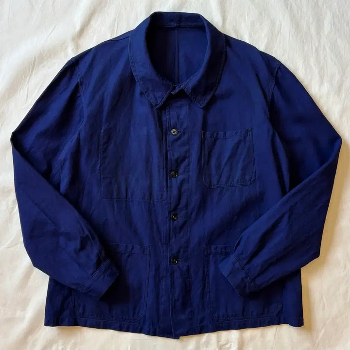 [BUNJANG] 1960s Original French Navy Blue Cotton Twill Work Jacket / [110-112] 60s 프랑스 오리지널 프렌치 워크 자켓