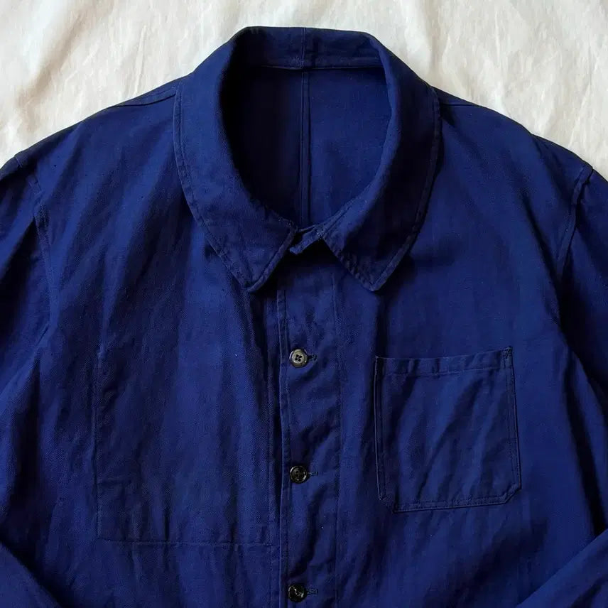 [BUNJANG] 1960s Original French Navy Blue Cotton Twill Work Jacket / [110-112] 60s 프랑스 오리지널 프렌치 워크 자켓