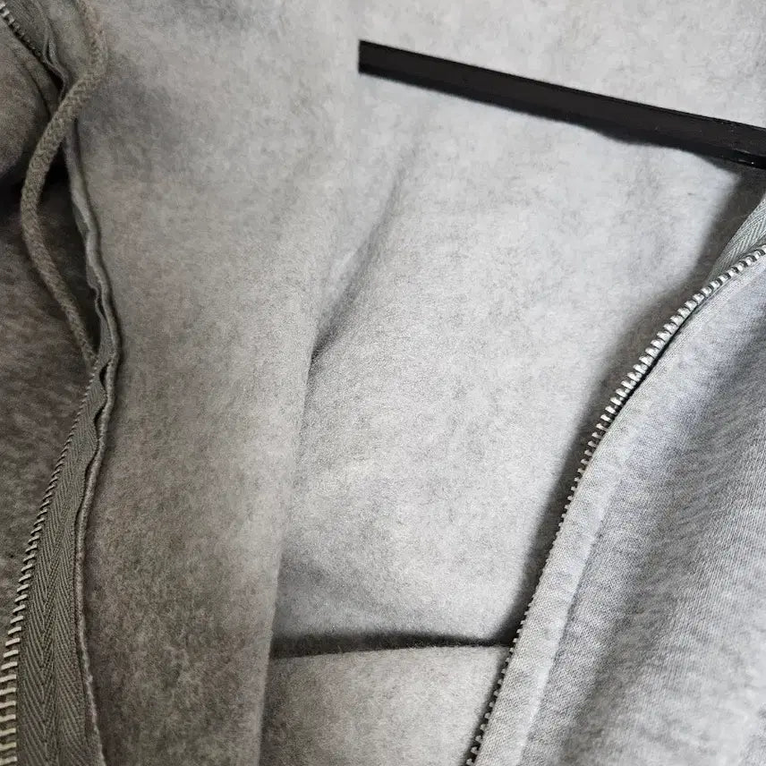 [BUNJANG] Fleece Lined Grey Zip-Up Hoodie / 기모 회색 후드집업