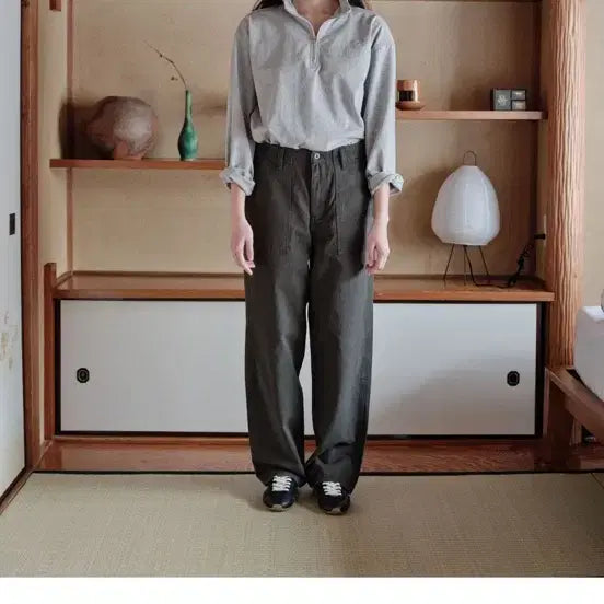 [BUNJANG] THEFEU Safari Cotton Pants Khaki / THEFEU 더에프유 사파리 팬츠 카키