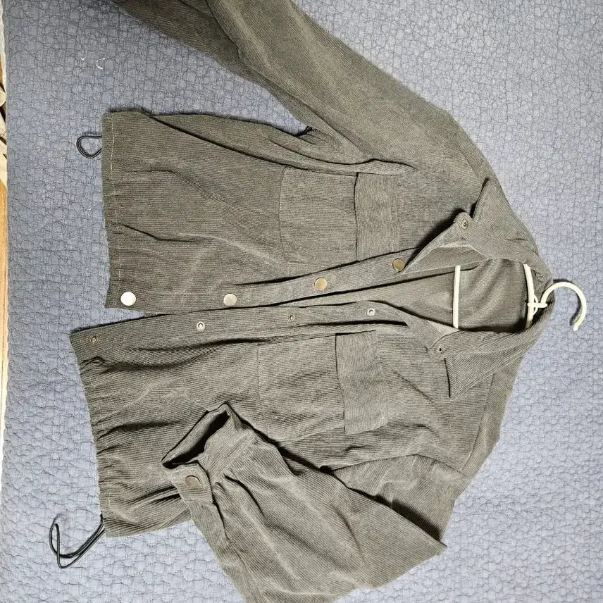 [BUNJANG] Corduroy Shirt Jacket - Gray / 코듀로이 셔츠 자켓 회색