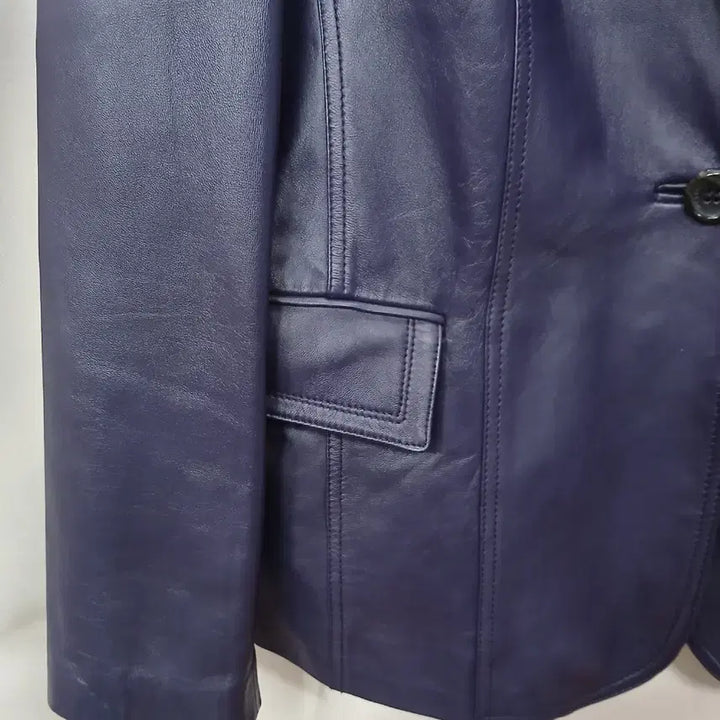 [BUNJANG] Ansome Navy Leather Jacket / 앤썸 네이비 가죽 자켓