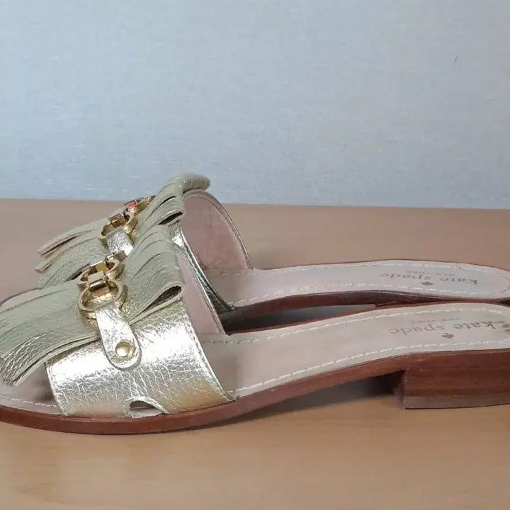 [BUNJANG] Kate Spade Gold Leather Sandals/Slippers US 8M / 케이트스페이드 8M 약245-250 샌들 슬리퍼 골드