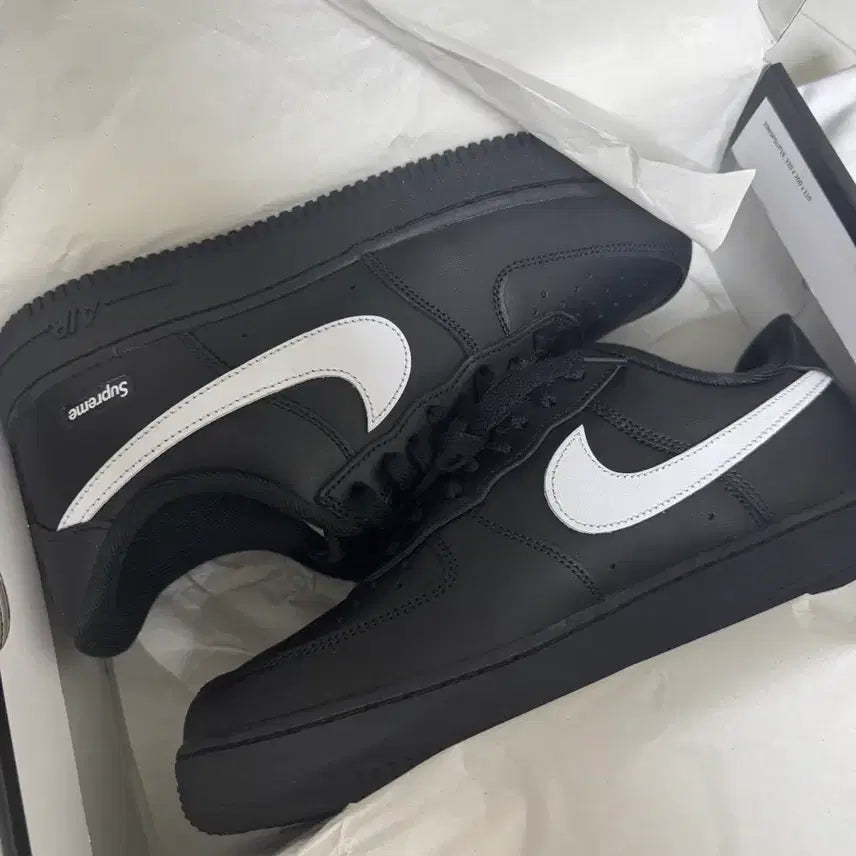 [BUNJANG] Nike Air Force 1 Supreme Black White (265) / 265 나이키 에어포스1 슈프림 검흰