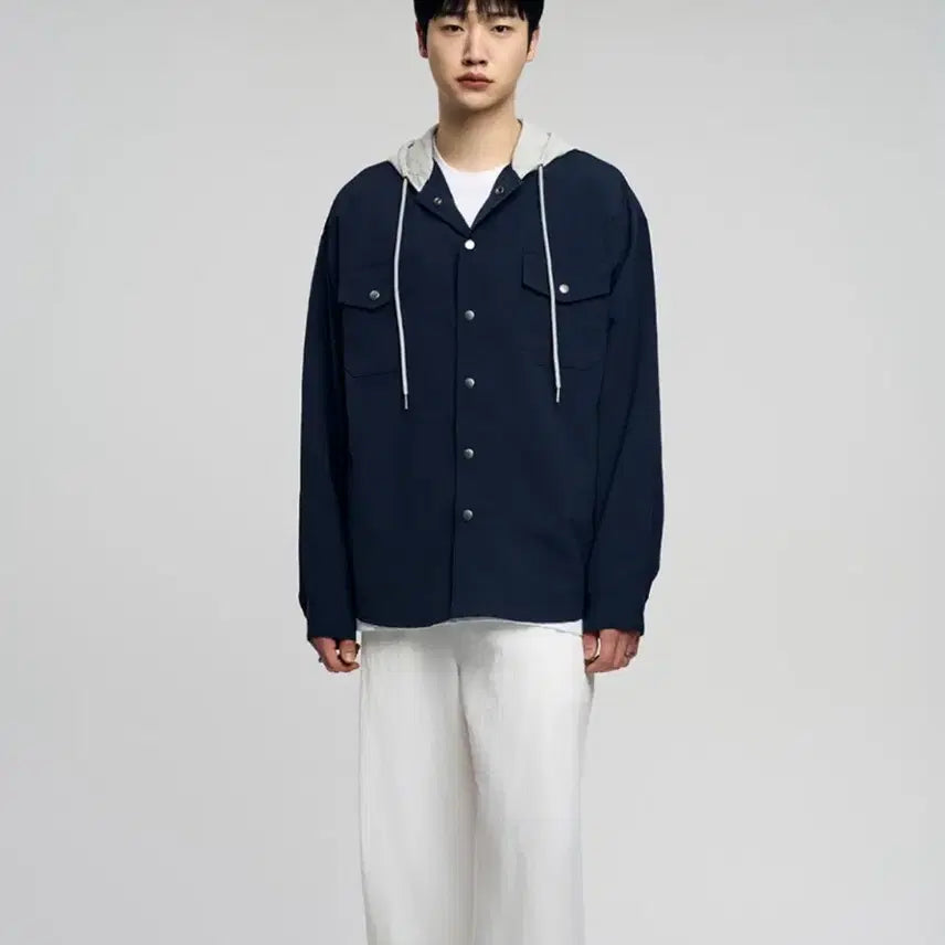 [BUNJANG] Slow Record House Nylon Hooded Shirt Size S / 슬로우레코드하우스 나일론 후드 셔츠 s