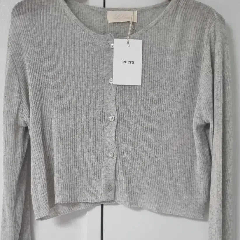 [SOLD OUT] (텍있는 새상품) lettera 레테라 린넨 가디건  라이트그레이