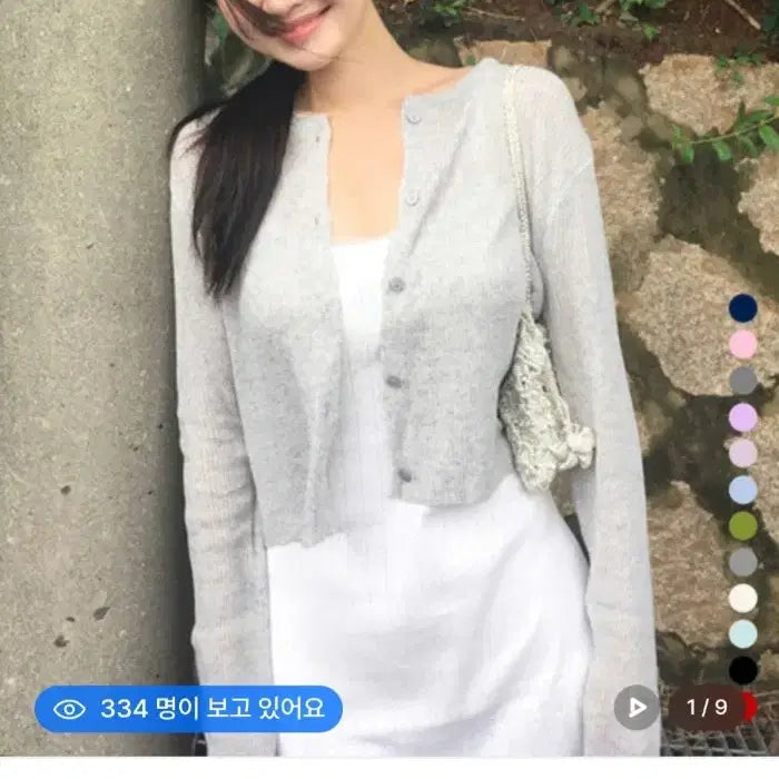 [SOLD OUT] (텍있는 새상품) lettera 레테라 린넨 가디건  라이트그레이