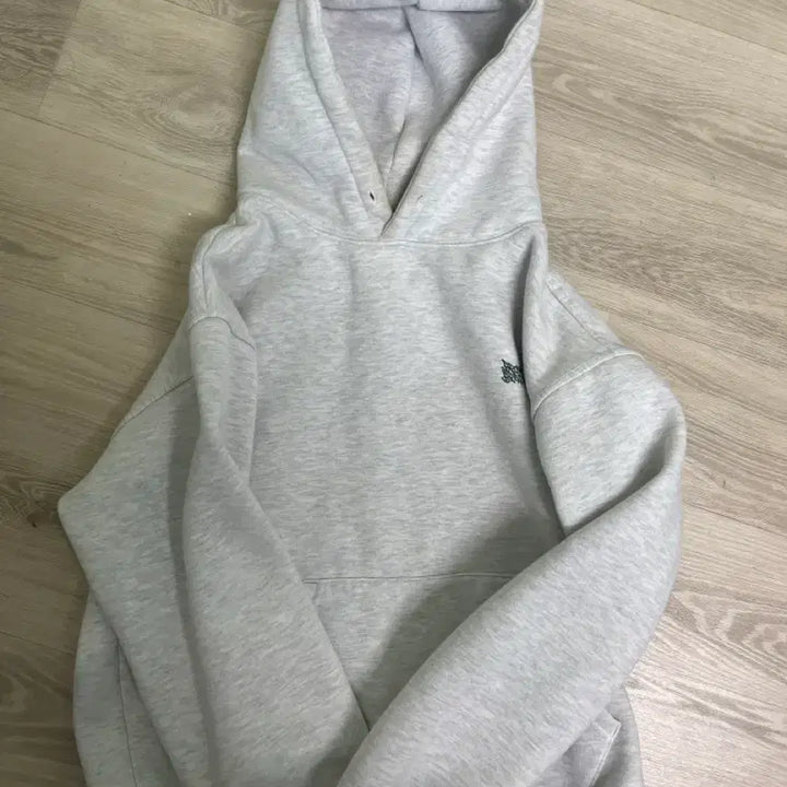 [BUNJANG] Brown Breath Hooded Sweatshirt - Light Grey / 브라운 브레스 후드티 백메란지