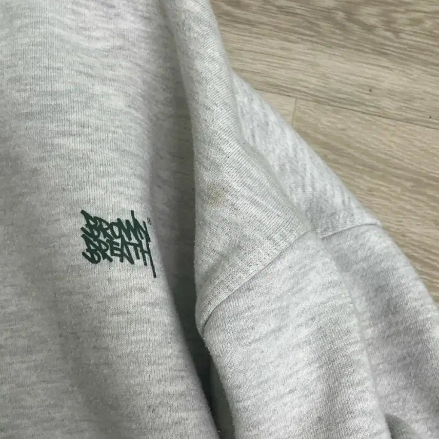 [BUNJANG] Brown Breath Hooded Sweatshirt - Light Grey / 브라운 브레스 후드티 백메란지