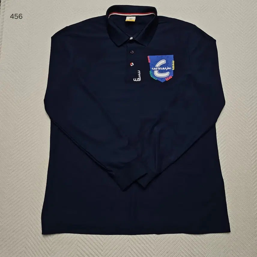 [BUNJANG] Castelbajac Navy Long-Sleeve Functional Polo Shirt 105 / 카스텔바작 네이비 긴팔 기능성 카라티 105