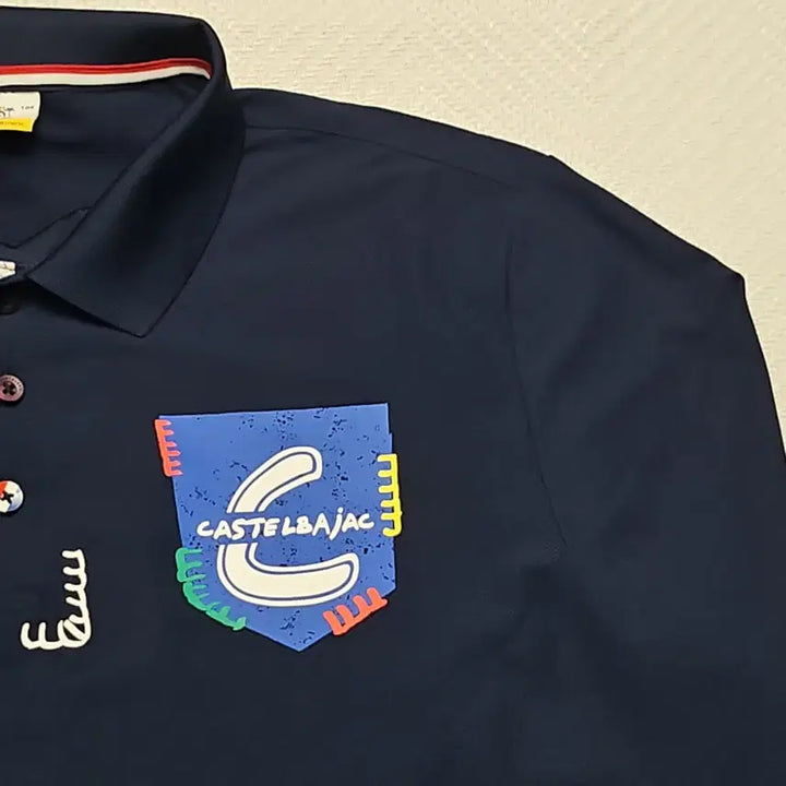 [BUNJANG] Castelbajac Navy Long-Sleeve Functional Polo Shirt 105 / 카스텔바작 네이비 긴팔 기능성 카라티 105