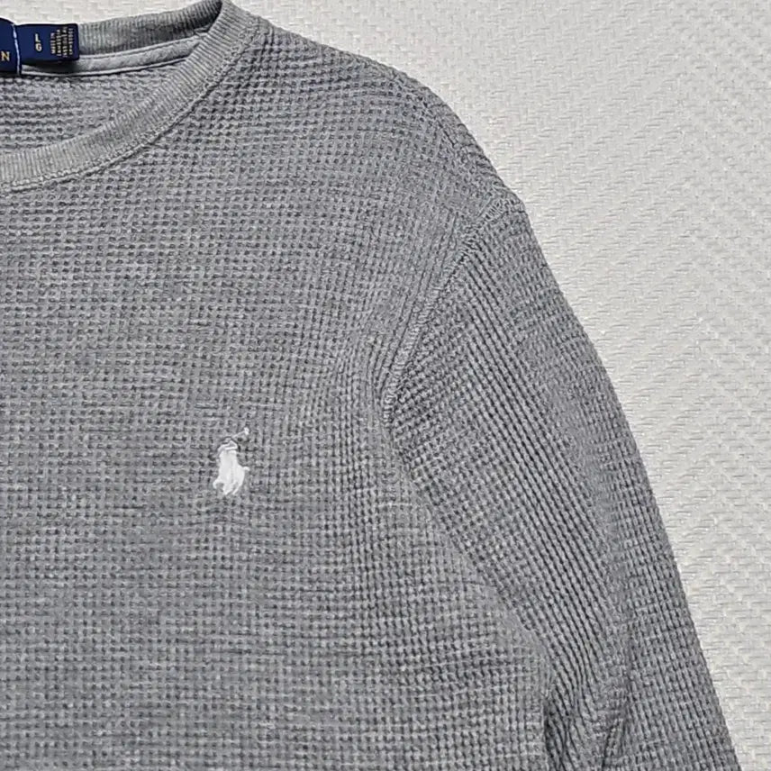 [BUNJANG] Polo Ralph Lauren Waffle Knit Sweater Grey / 폴로 랄프로렌 와플 니트 그레이