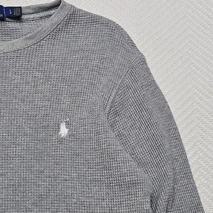 [BUNJANG] Polo Ralph Lauren Waffle Knit Sweater Grey / 폴로 랄프로렌 와플 니트 그레이