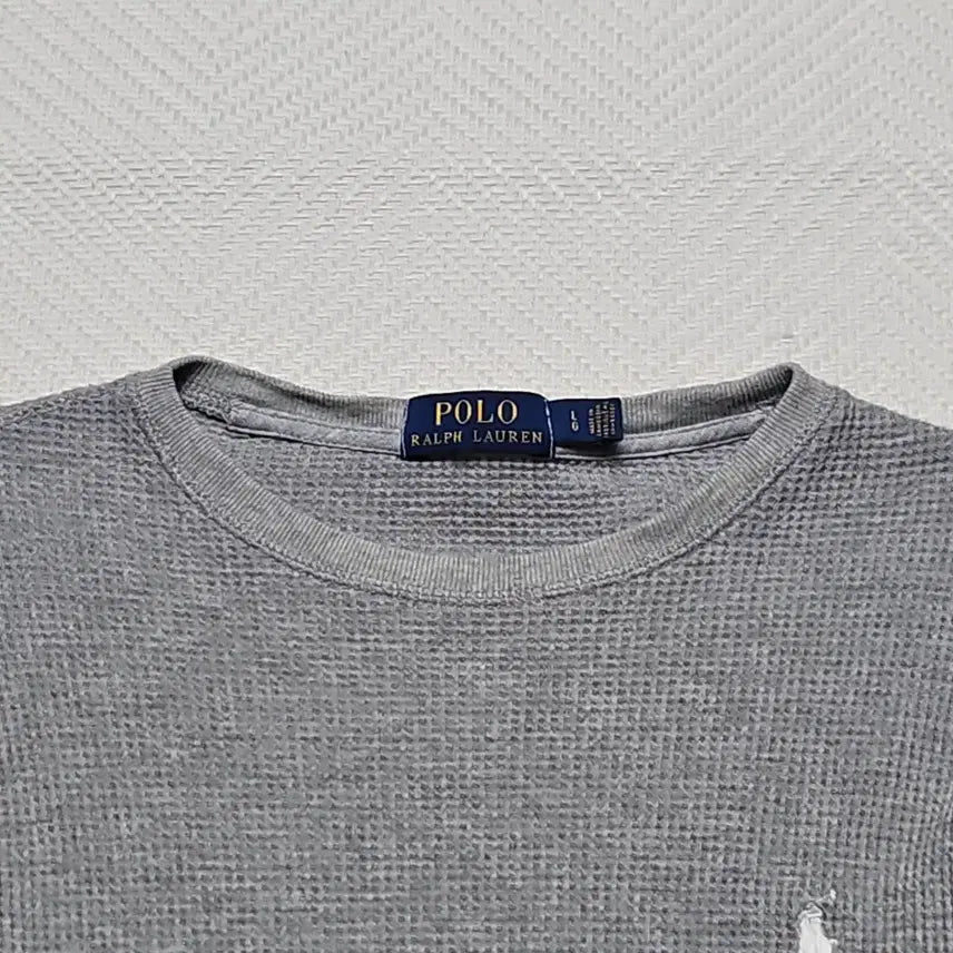 [BUNJANG] Polo Ralph Lauren Waffle Knit Sweater Grey / 폴로 랄프로렌 와플 니트 그레이