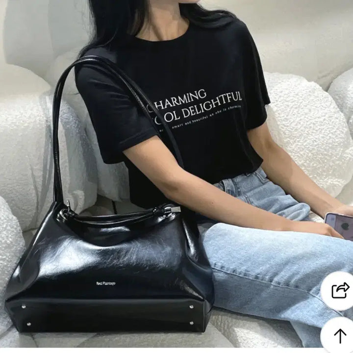 [BUNJANG] Red Flamingo Vegan Leather Ciel Bag Black L / [레드플라밍고] 비건레더 시엘백 블랙 L