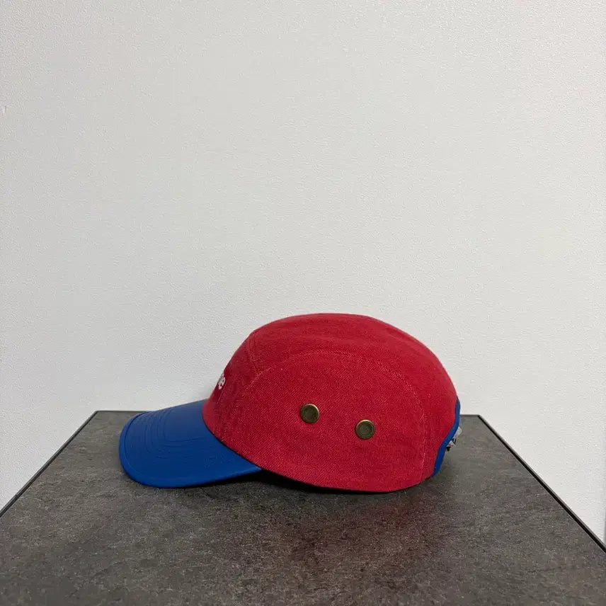 [BUNJANG] Supreme Box Logo Leather Visor Camp Cap Red Blue / (OS) 슈프림 박스로고 캠프캡 모자 레더 바이저 레드 블루