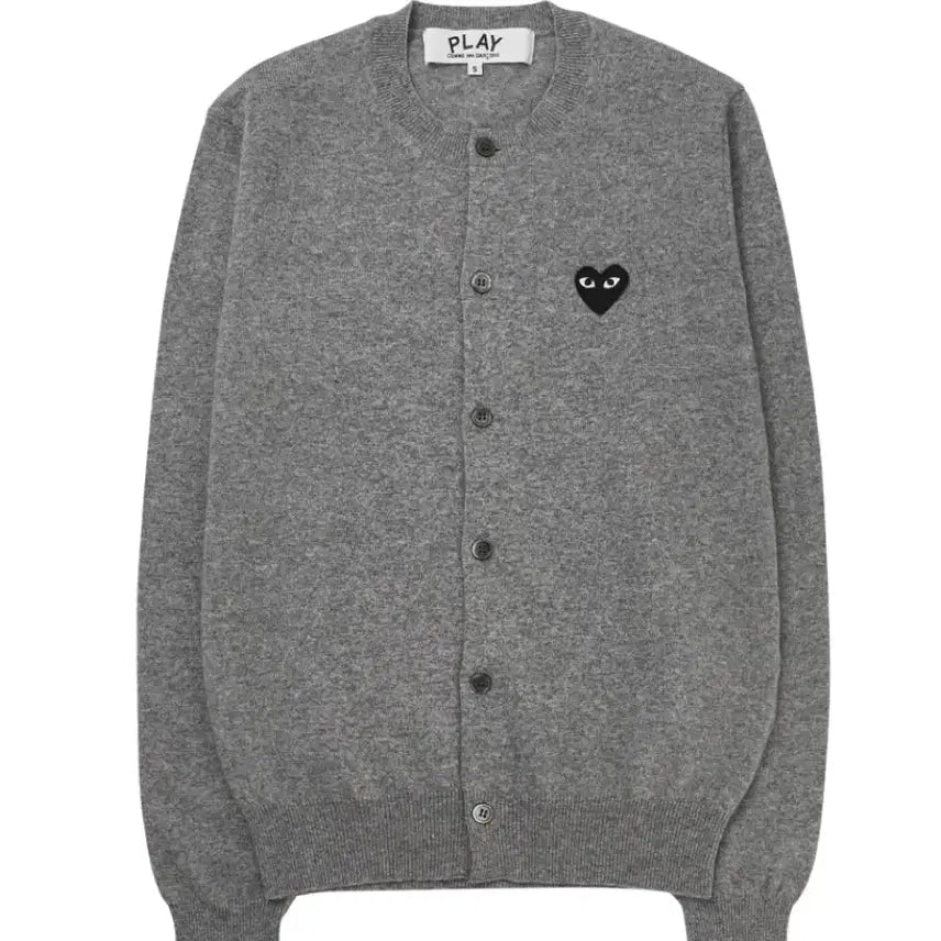 [BUNJANG] Comme des Garçons Black Sheep Heart Logo Cardigan Grey M / 꼼데가르송 그레이 가디건 블랙와펜 M사이즈
