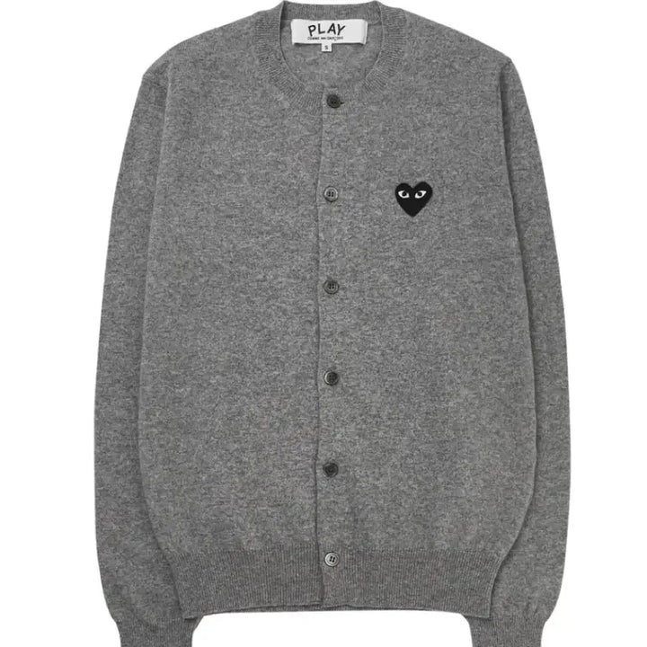 [BUNJANG] Comme des Garçons Black Sheep Heart Logo Cardigan Grey M / 꼼데가르송 그레이 가디건 블랙와펜 M사이즈