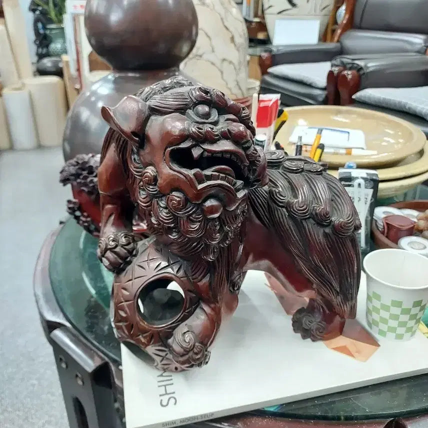 [BUNJANG] Wooden Haechi Sculpture Ornament / 목조 해태 조각상 장식품