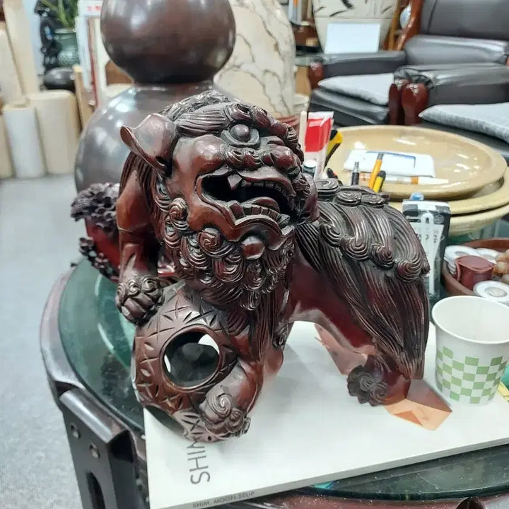 [BUNJANG] Wooden Haechi Sculpture Ornament / 목조 해태 조각상 장식품