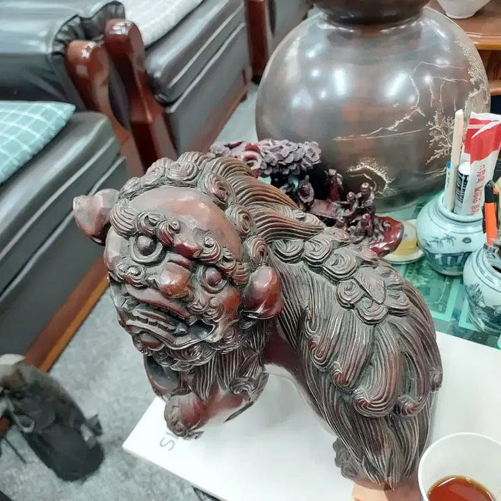[BUNJANG] Wooden Haechi Sculpture Ornament / 목조 해태 조각상 장식품