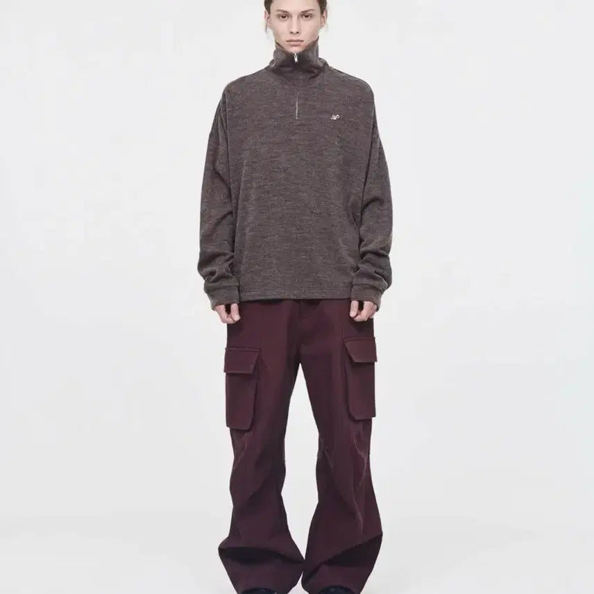 [BUNJANG] After Pray Half Zip-up High Neck Jersey Brown / 에프터프레이 하프 집업 하이넥 져지 브라운