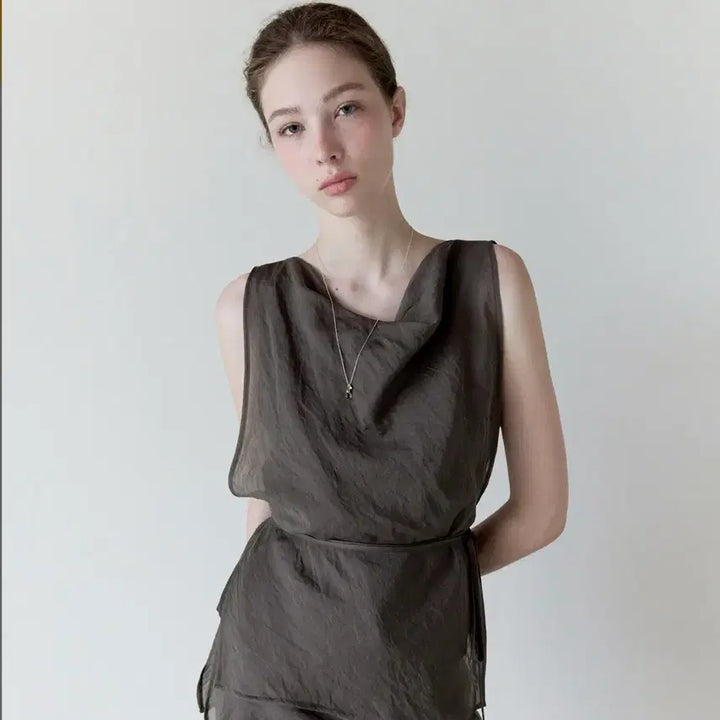 [BUNJANG] Ovbeige Layer Drape Blouse / 오브베이지 블라우스 LAYER DRAPE BLOUSE