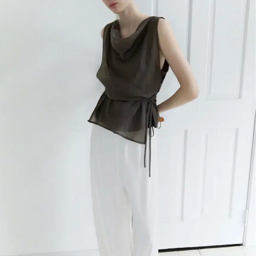 [BUNJANG] Ovbeige Layer Drape Blouse / 오브베이지 블라우스 LAYER DRAPE BLOUSE