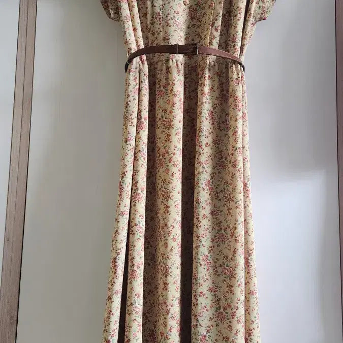 [BUNJANG] Vintage Floral Lace Collar Long Dress / 일본빈티지꽃무늬 레이스 카라고급 롱 원피스