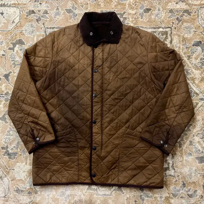 [BUNJANG] Barbour 90s D212 Duracotton Polarquilt Jacket XL / [바버] 90s 빈티지 D212 듀라코튼 폴라퀼트 자켓 (XL/오버핏)