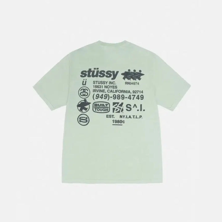 [BUNJANG] Stussy Short Sleeve T-shirt Granite Green / 스투시 반팔 M 그라나이트 그린