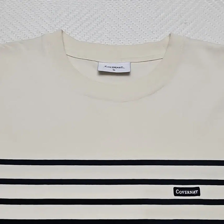 [BUNJANG] Covernat White and Black Stripe Sweatshirt M / 커버낫 흰검 스트라이프 맨투맨 M