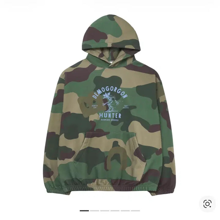 [BUNJANG] Stranger Things Demogorgon Camo Hoodie / 기묘한 이야기 데모고르곤 카모 후드티