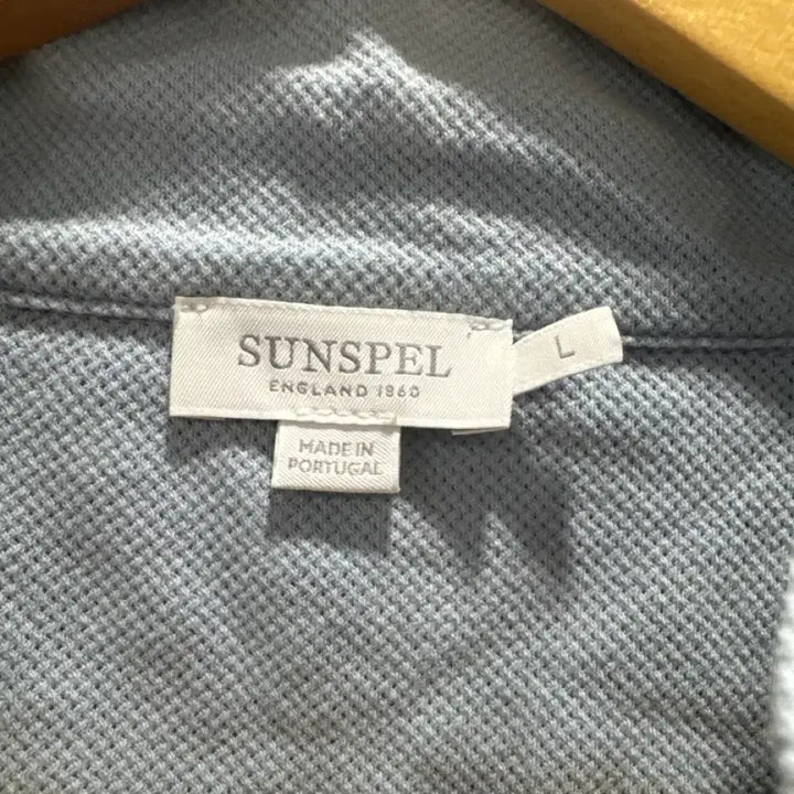[BUNJANG] Sunspel Pocket Short Sleeve Polo Shirt Sky Blue / 선스펠 포켓 반팔 폴로 셔츠 하늘색