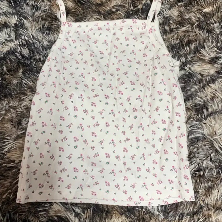 [BUNJANG] Floral Pattern Ribbed Camisole / 여름옷// 플라워 패턴 골지 끈나시